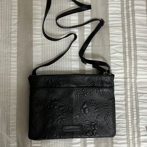 Lucky Brand Black Embossed Crossbody Bag